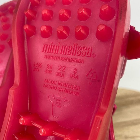 NWT Mini Melissa Possession II Jelly Sandal in Pink Happy Toddler Size 8 - Picture 7 of 8